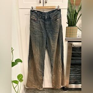 Diesel Two-Tone Flare Jeans